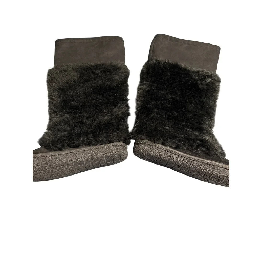 San Francisco 49ers Black Faux‎ Fur Lined Boots Womens Size 9 NFL calf height